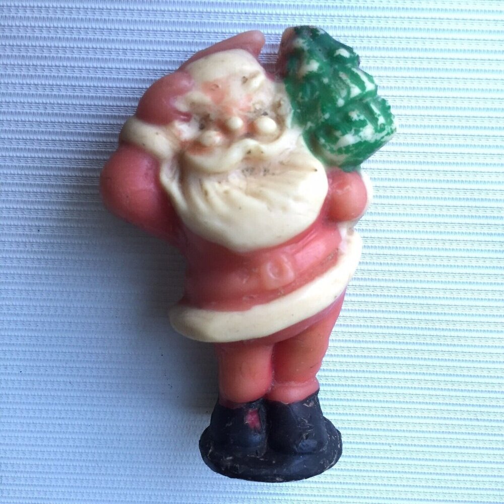 Wayside Novelty Wax Santa Claus Christmas Candle Vintage Holiday Novelty MCM